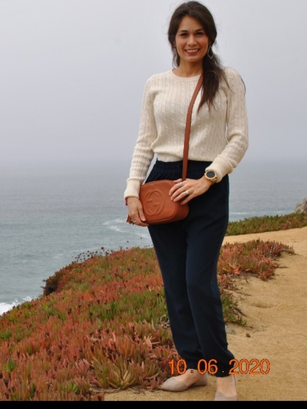 GAP White Cable-knit Fitted‎ Sweater Size S